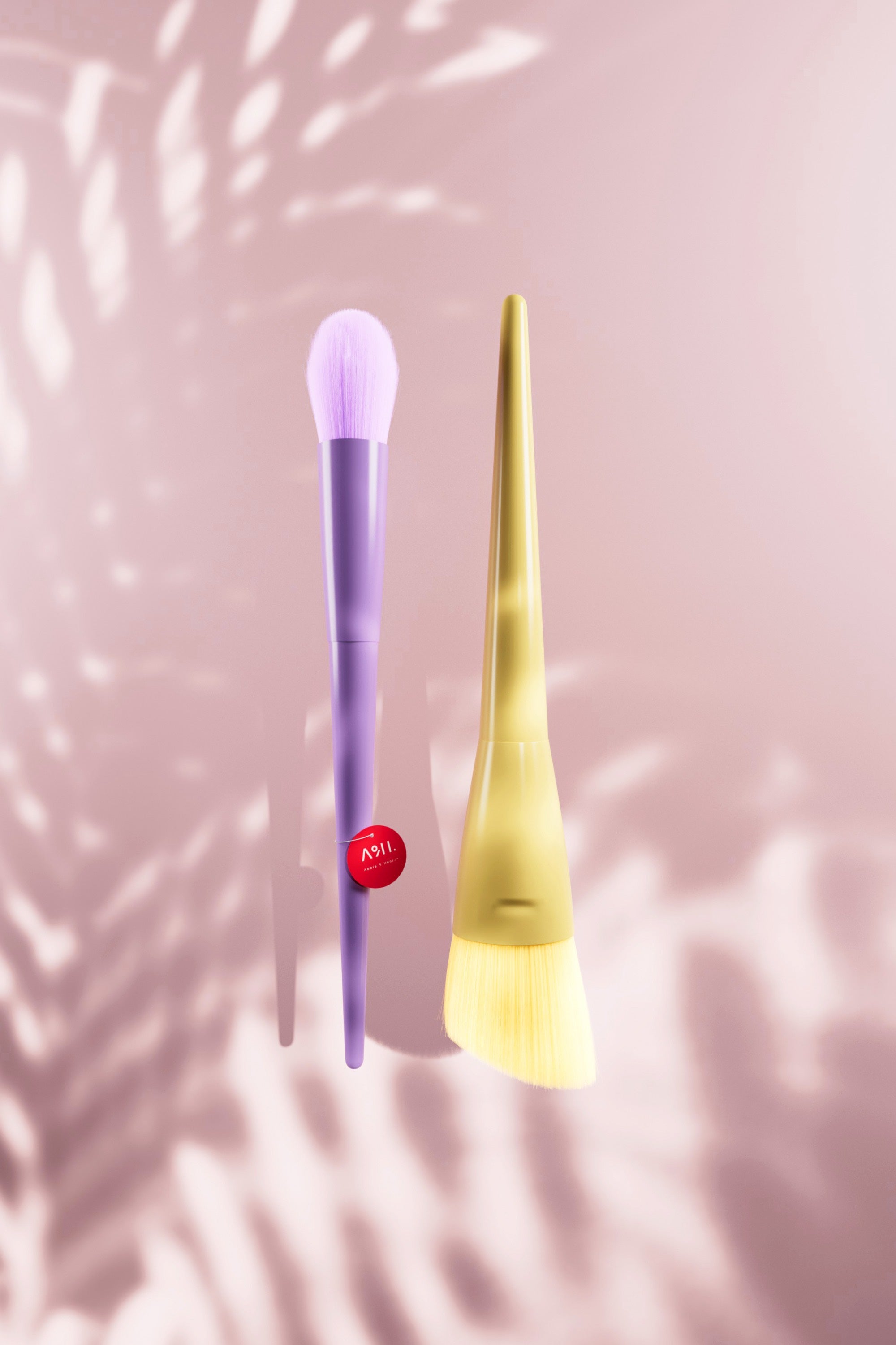 Juego de 17 brochas de maquillaje minimalistas y coloridas A&H